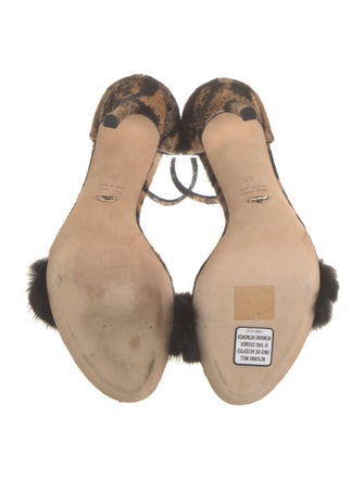 Sergio Rossi Ponyhair Animal Print Sandals