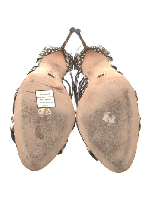 Sergio Rossi Snakeskin Animal Print Gladiator Sandals