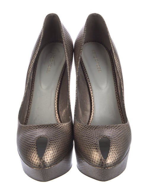 Sergio Rossi Leather Animal Print Pumps