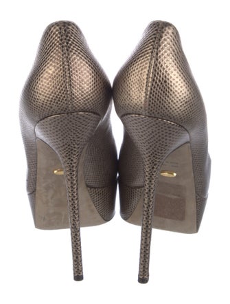 Sergio Rossi Leather Animal Print Pumps