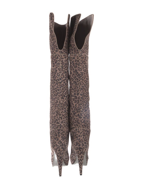 Sergio Rossi Suede Animal Print Boots