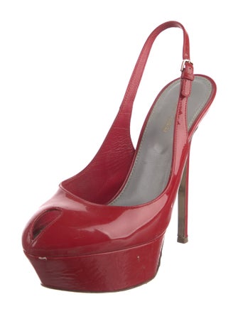 Sergio Rossi Patent Leather Slingback Pumps