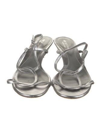 Sergio Rossi Leather T-Strap Sandals