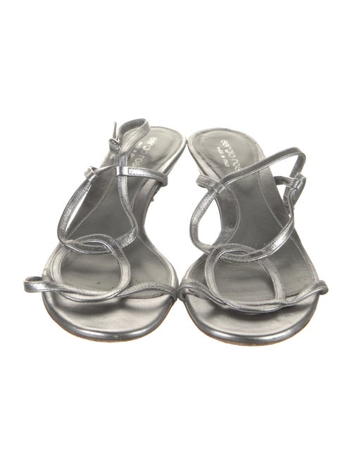 Sergio Rossi Leather T-Strap Sandals