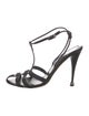 Sergio Rossi Leather Crystal Embellishments T-Strap Sandals