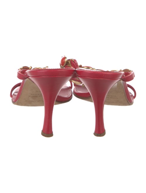 Sergio Rossi Leather Crystal Embellishments Slides