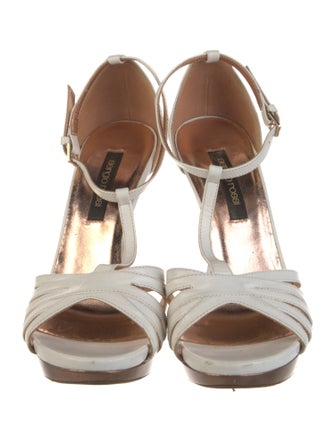 Sergio Rossi Leather T-Strap Sandals