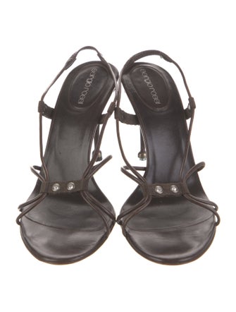 Sergio Rossi Leather Slingback Sandals
