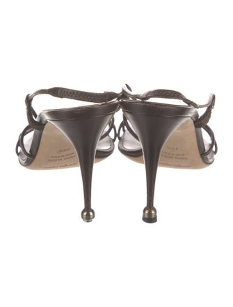 Sergio Rossi Leather Slingback Sandals