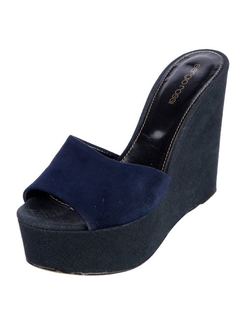 Sergio Rossi Suede Cutout Accent Espadrilles