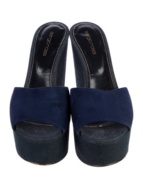 Sergio Rossi Suede Cutout Accent Espadrilles