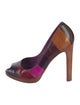 Sergio Rossi Leather Colorblock Pattern Pumps
