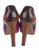 Sergio Rossi Leather Colorblock Pattern Pumps