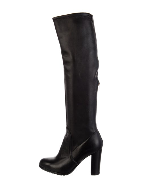 Sergio Rossi Leather Bow Accents Boots
