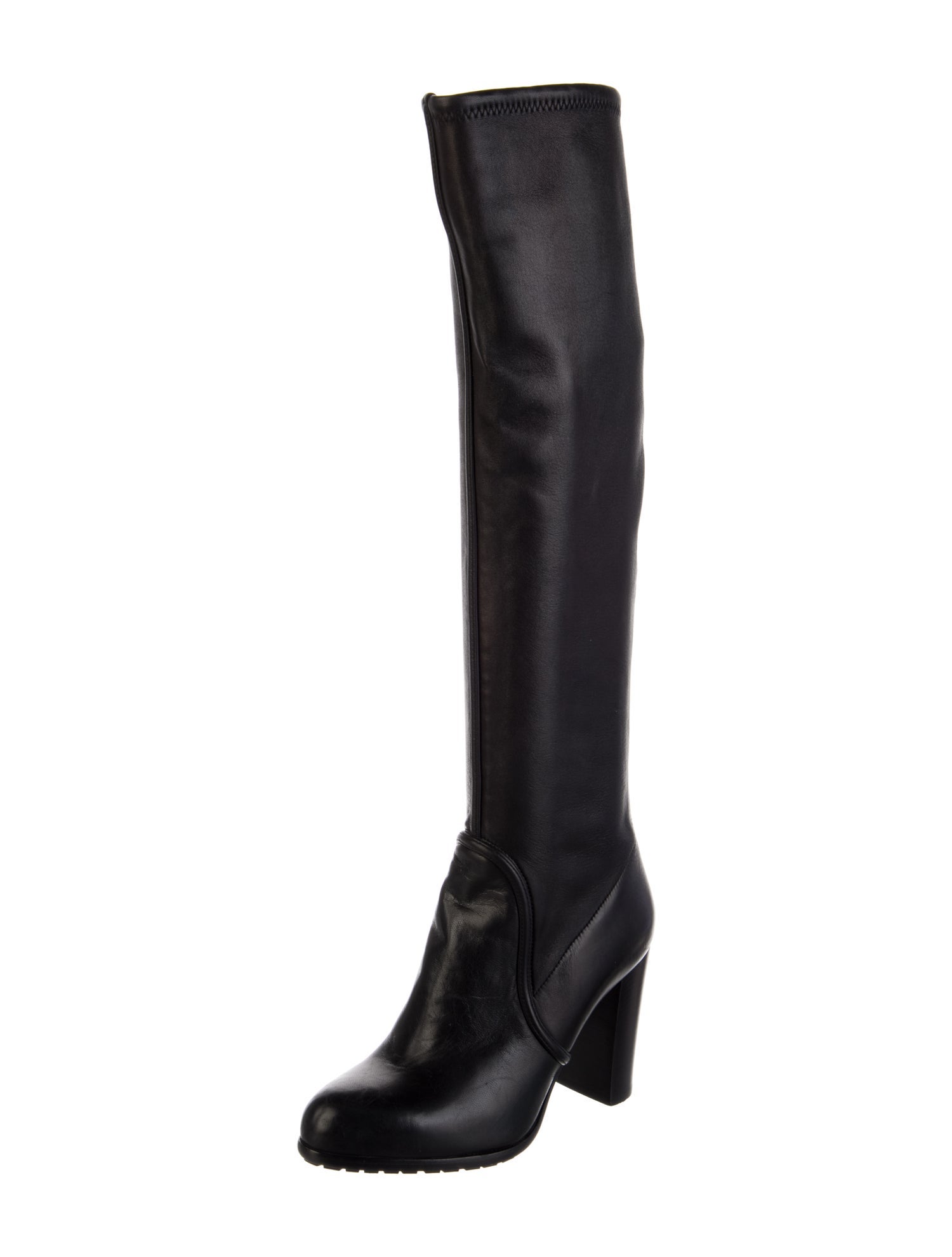 Sergio Rossi Leather Bow Accents Boots