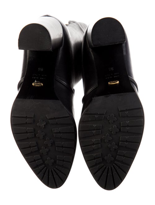 Sergio Rossi Leather Bow Accents Boots