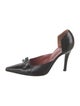 Sergio Rossi Leather Bow Accents D'Orsay Pumps