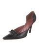 Sergio Rossi Leather Bow Accents D'Orsay Pumps