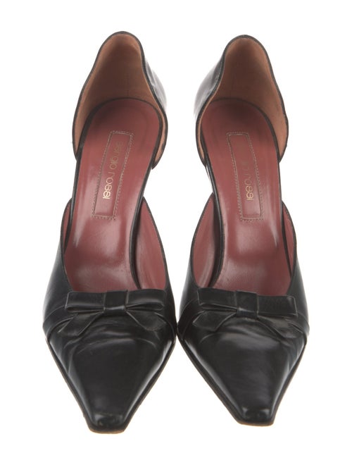Sergio Rossi Leather Bow Accents D'Orsay Pumps