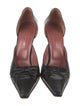 Sergio Rossi Leather Bow Accents D'Orsay Pumps