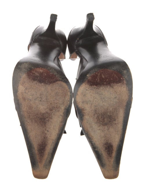 Sergio Rossi Leather Bow Accents D'Orsay Pumps