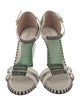 Sergio Rossi Leather Printed T-Strap Sandals