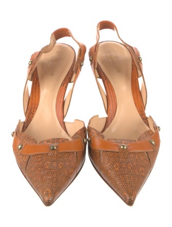 Sergio Rossi Lizard Slingback Pumps