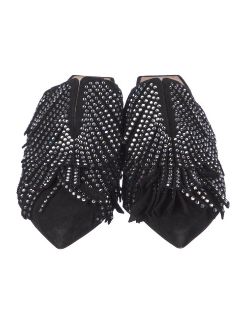 Sergio Rossi Suede Crystal Embellishments Mules