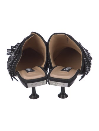Sergio Rossi Suede Crystal Embellishments Mules