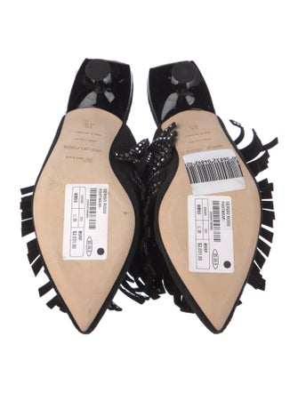 Sergio Rossi Suede Crystal Embellishments Mules