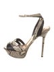 Sergio Rossi Snakeskin Animal Print Slingback Pumps