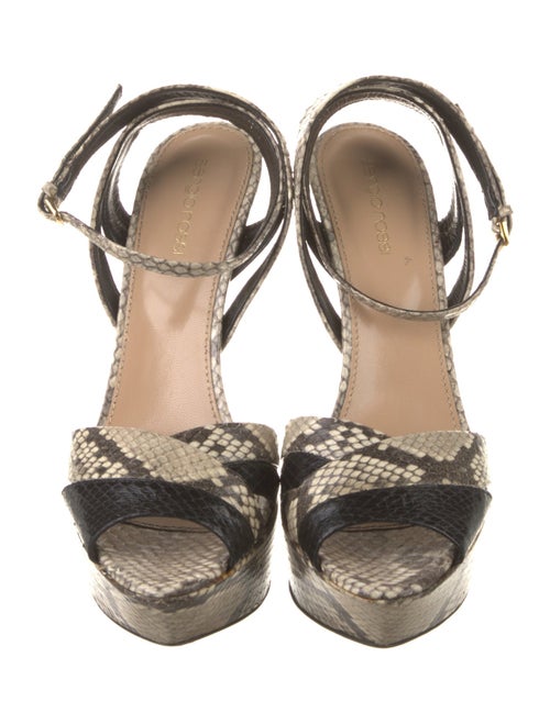 Sergio Rossi Snakeskin Animal Print Slingback Pumps