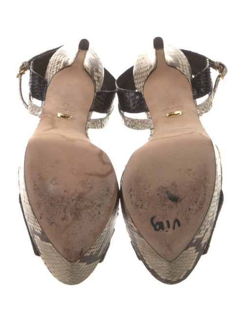 Sergio Rossi Snakeskin Animal Print Slingback Pumps
