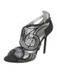 Sergio Rossi Suede Crystal Embellishments Sandals