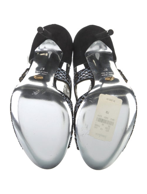 Sergio Rossi Suede Crystal Embellishments Sandals