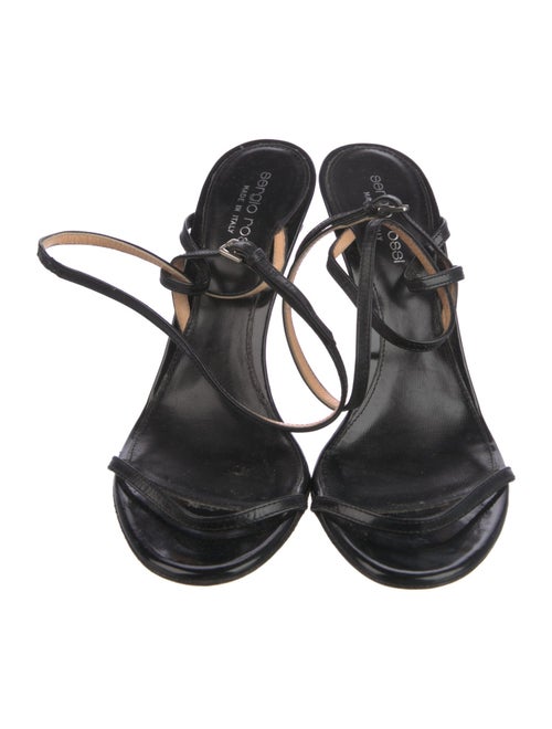 Sergio Rossi Leather Crystal Embellishments Slingback Sandals