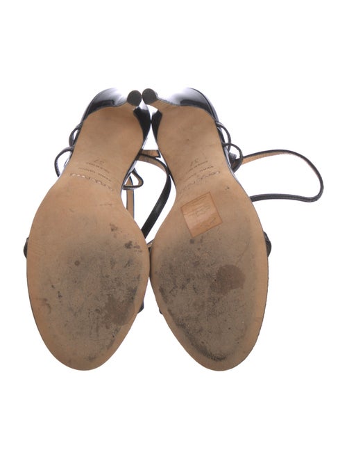 Sergio Rossi Leather Crystal Embellishments Slingback Sandals