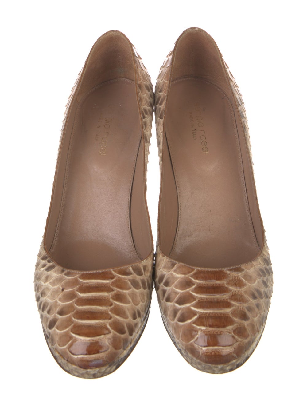Sergio Rossi Python Pumps Neutrals Animal Print R… - image 3