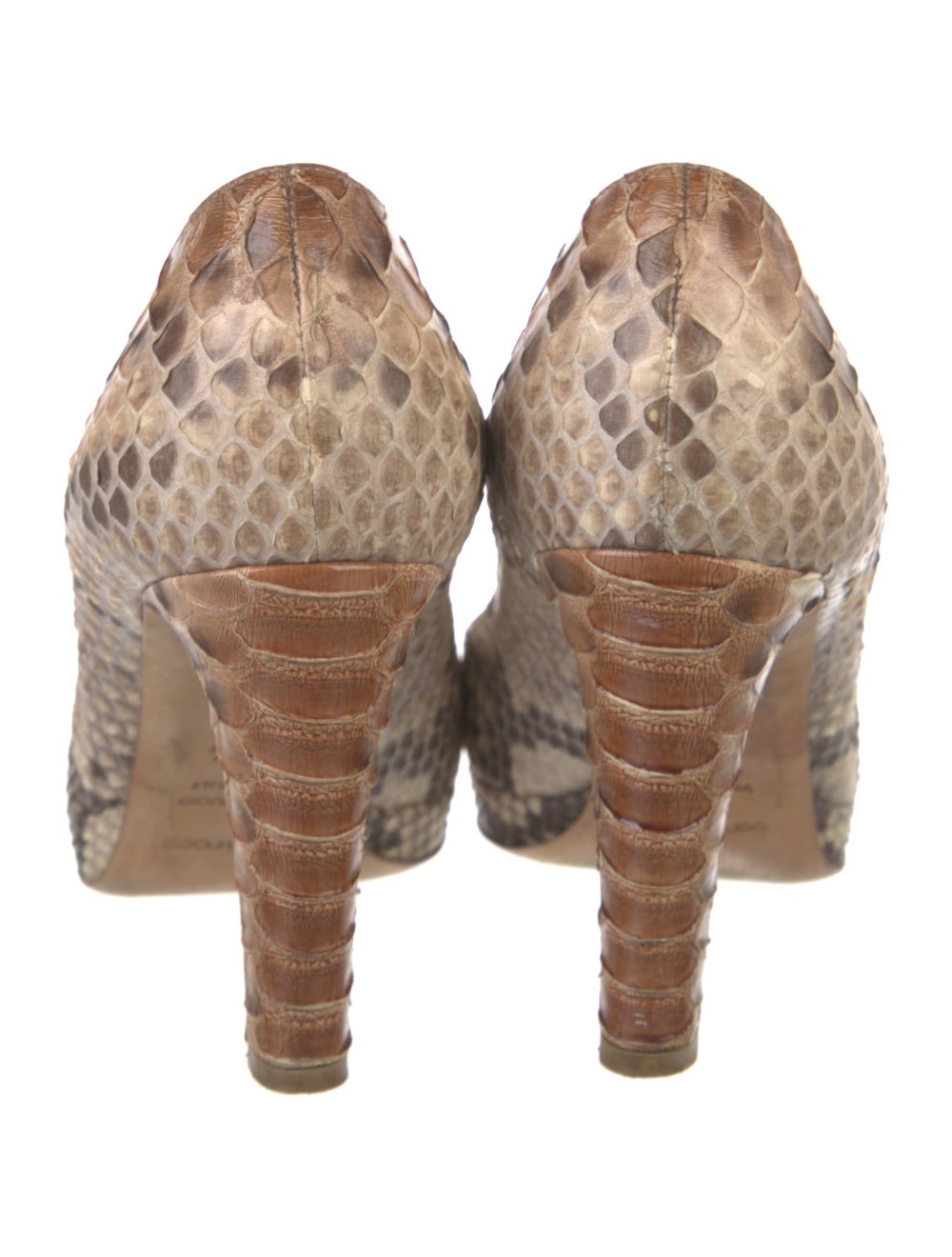 Sergio Rossi Python Pumps Neutrals Animal Print R… - image 4