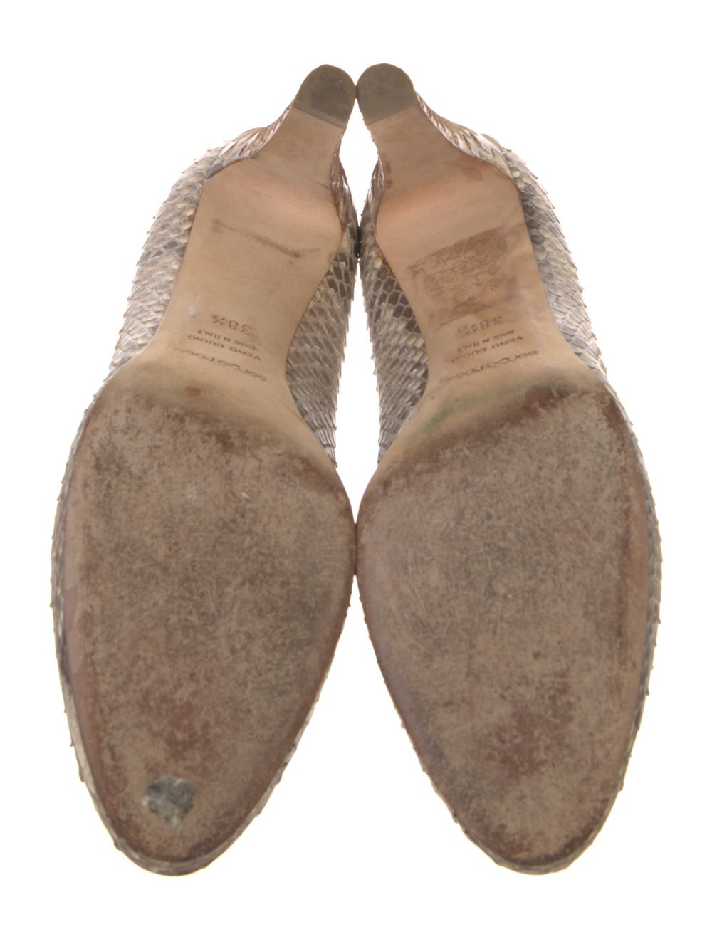 Sergio Rossi Python Pumps Neutrals Animal Print R… - image 5