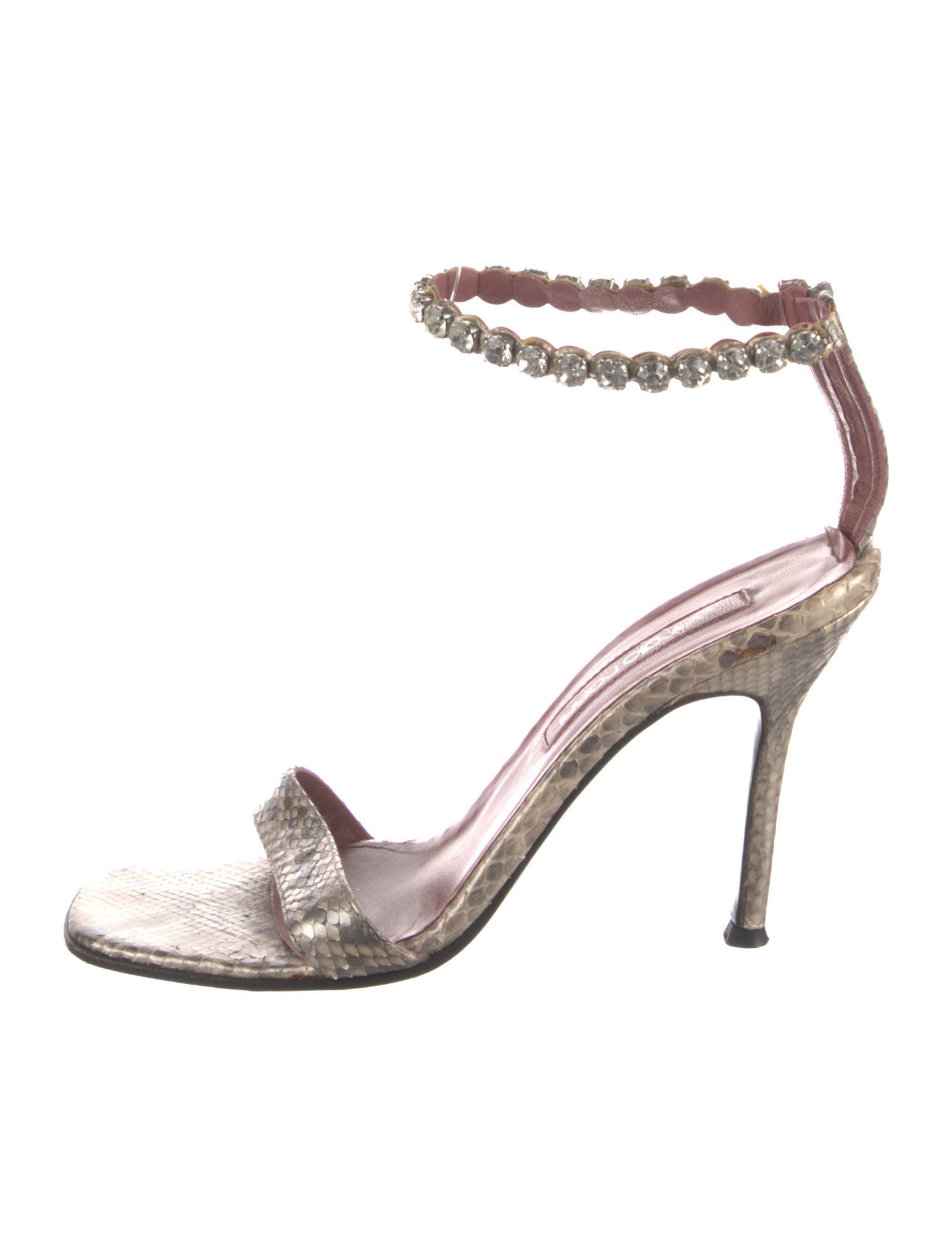 Sergio Rossi Snakeskin Animal Print Sandals