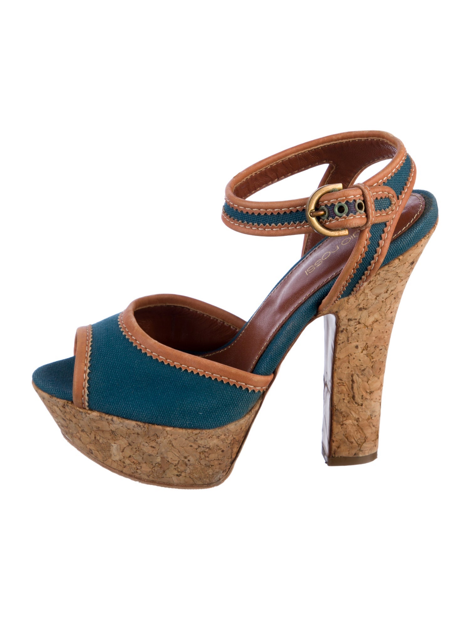 Sergio Rossi Canvas Colorblock Pattern Slingback Pumps