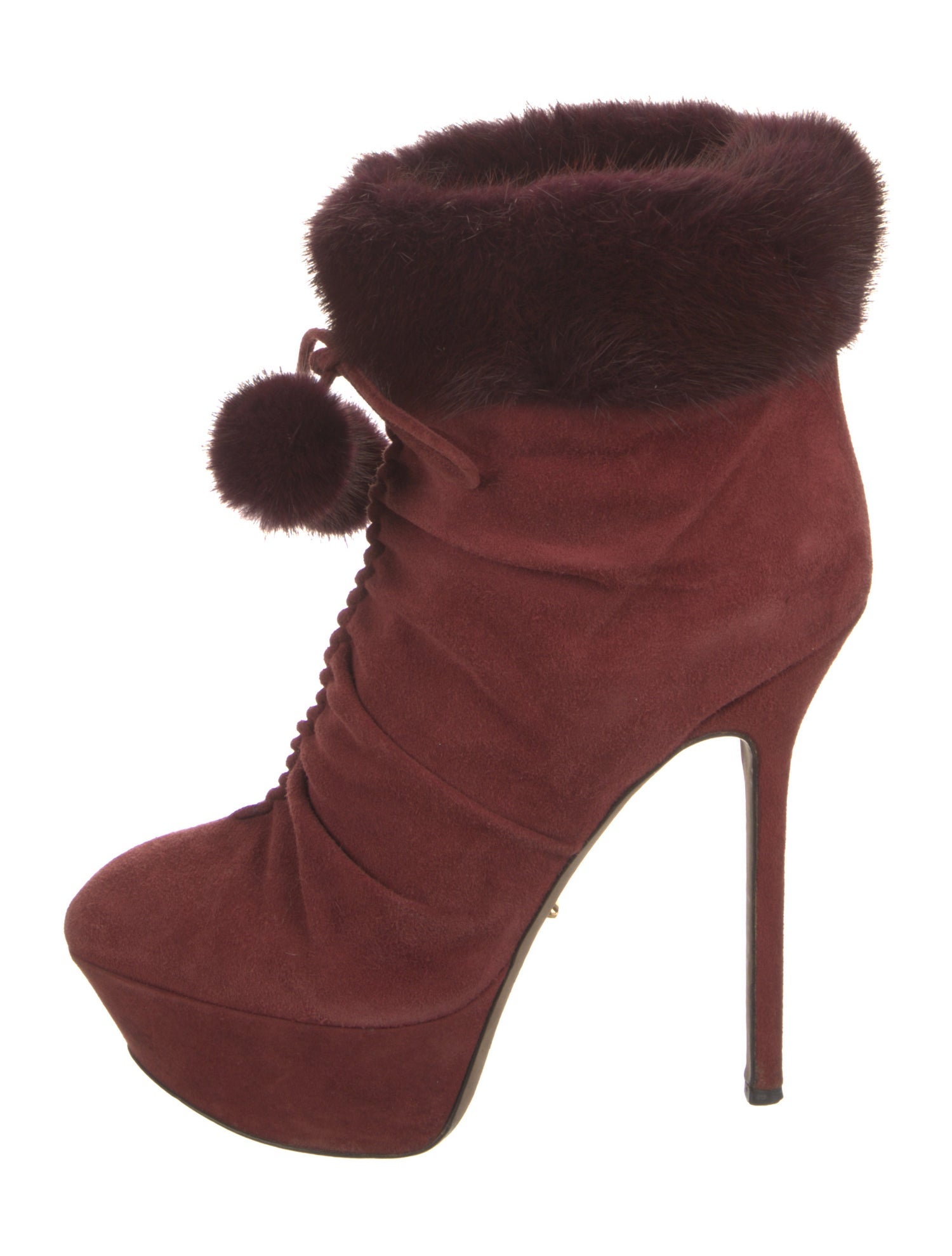 Sergio Rossi Suede Lace-Up Boots