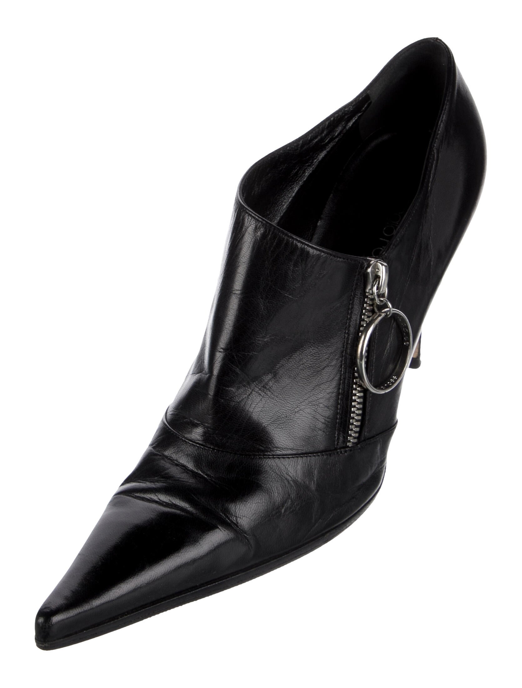 Sergio Rossi Leather Colorblock Pattern Boots