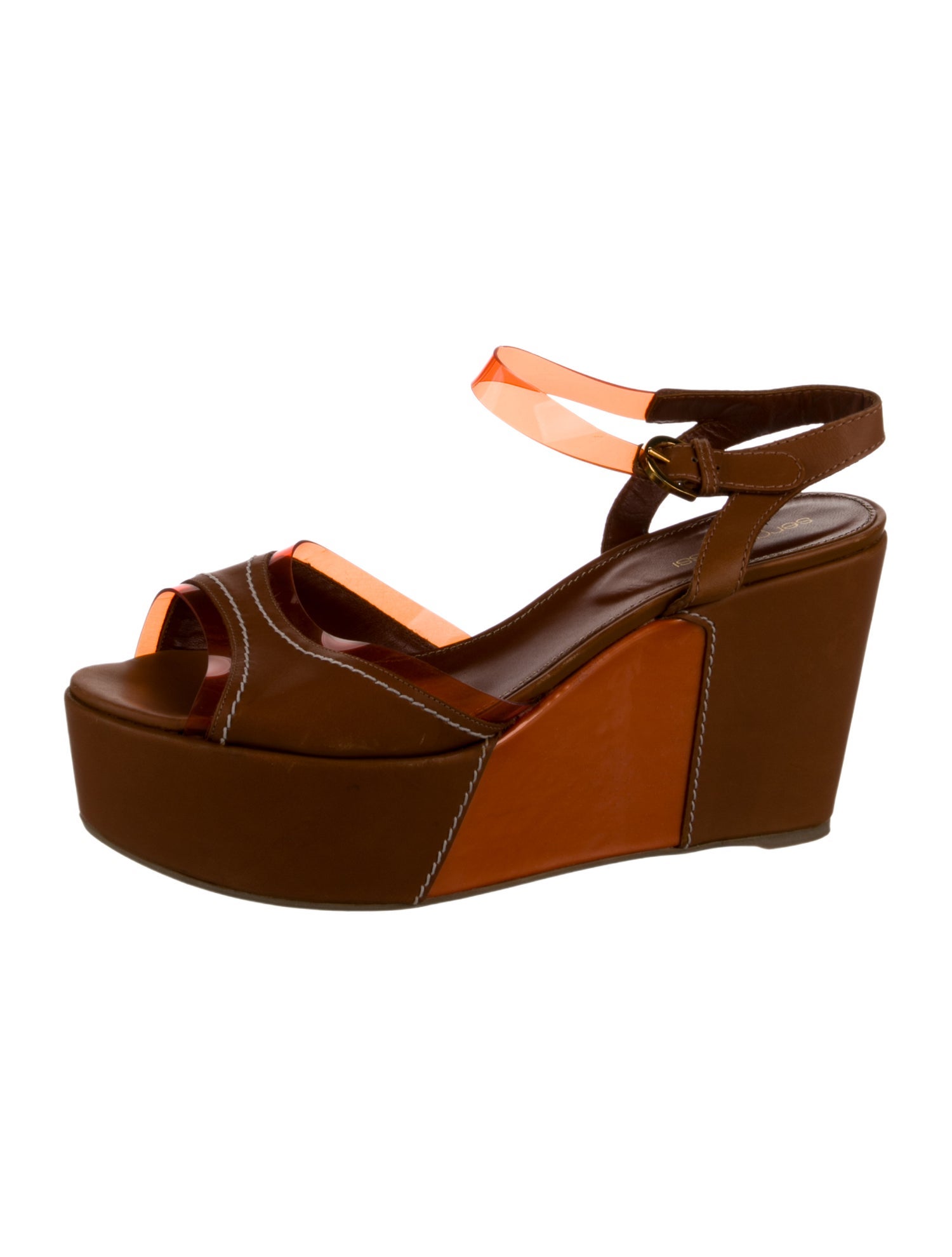 Sergio Rossi Leather Slingback Sandals