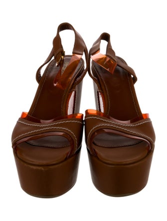 Sergio Rossi Leather Slingback Sandals