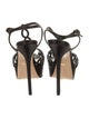 Sergio Rossi Satin Crystal Embellishments T-Strap Sandals