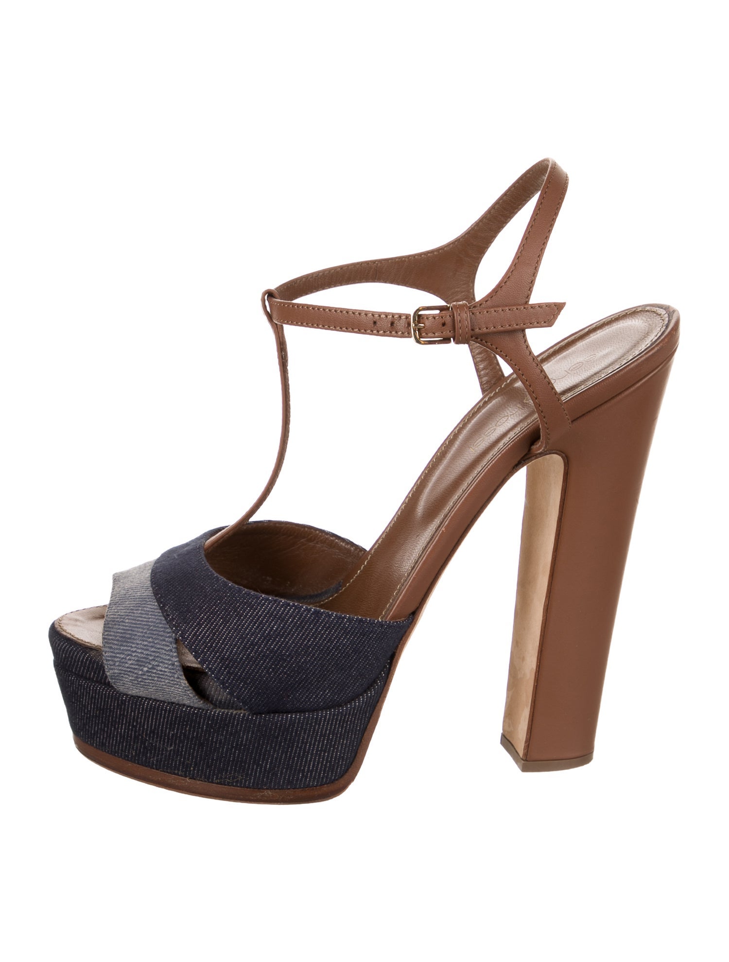 Sergio Rossi Leather T-Strap Sandals