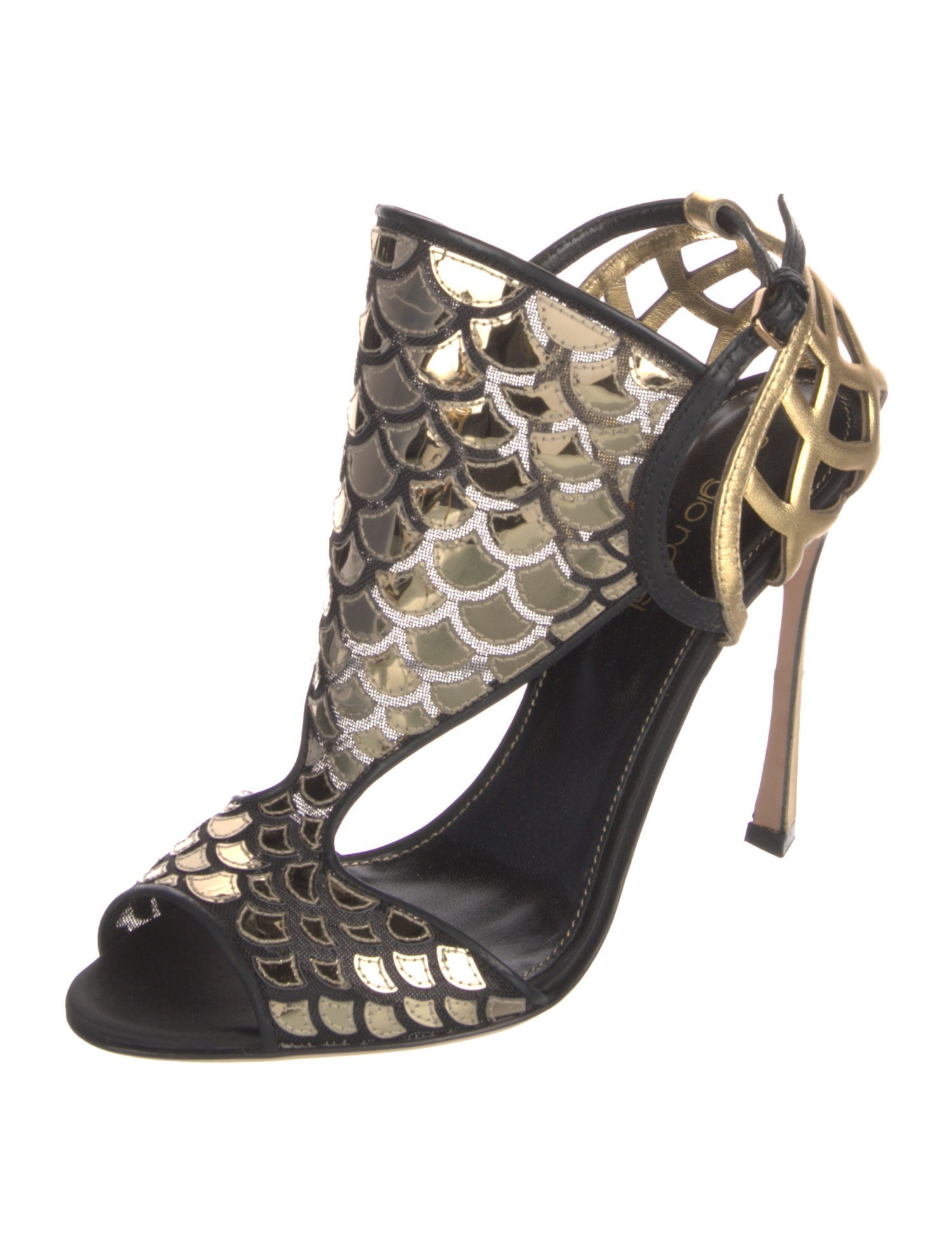Sergio Rossi Leather Patterned D'Orsay Pumps
