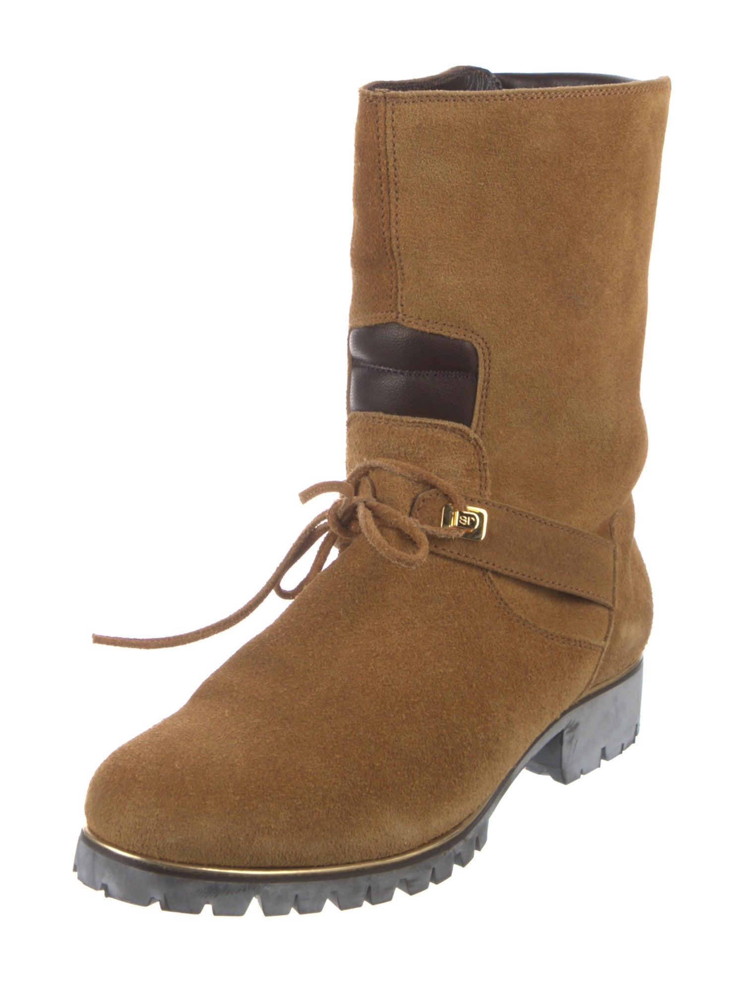 Sergio Rossi Suede Moto Boots